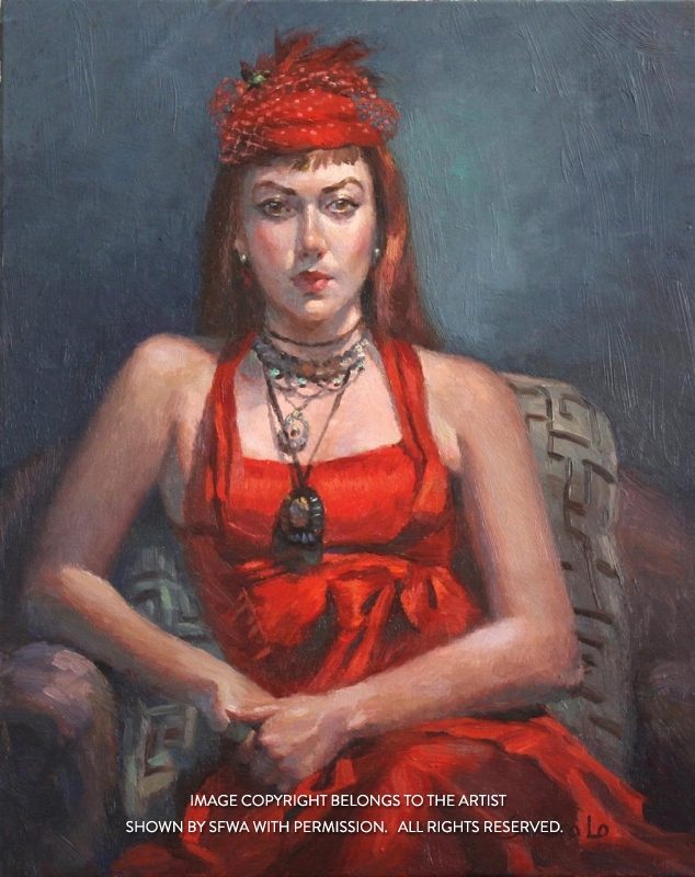 LoSa_MarianneinRed_Oil_20x24